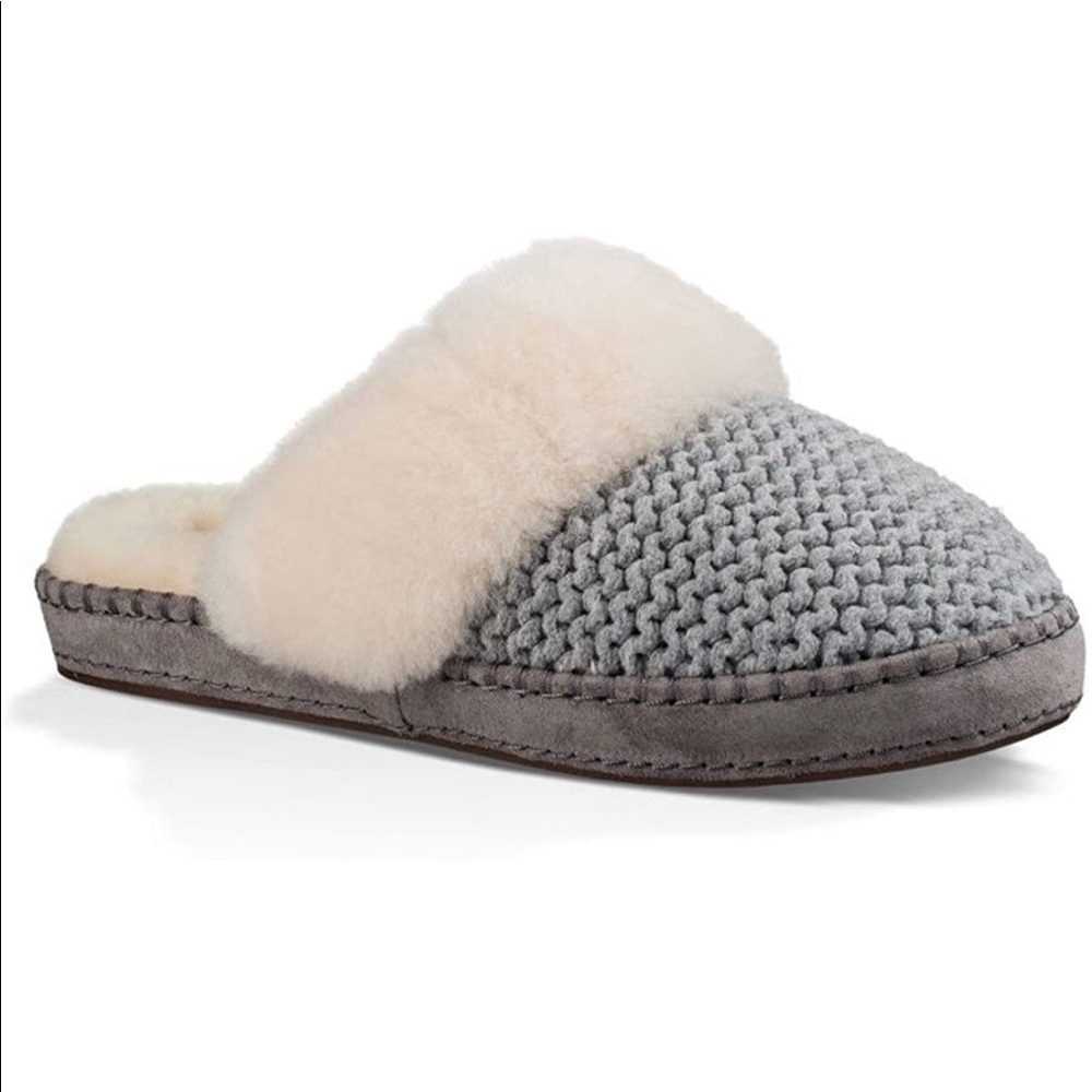 Ugg Aira Knitt Womens Grey Slippers